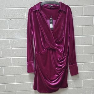 Fashion Nova Purple Velvet Dress